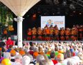 Der Fanfarenzug der Kolpingsfamilie Zwiefalten sorgt für Stimmung. (Bild: Markus Dietrich)